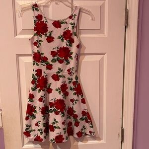 Divided h&m floral rose skater dress (size 2)